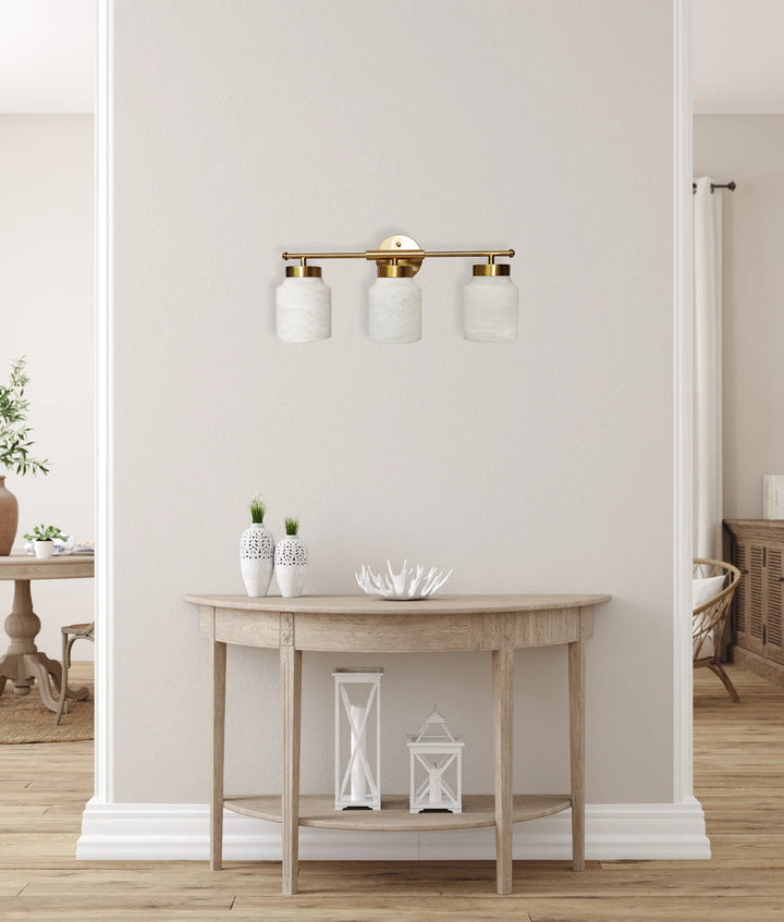 TUFO: Interior White Jar Alabaster with Brass Highlight Wall Light WALL LIGHT