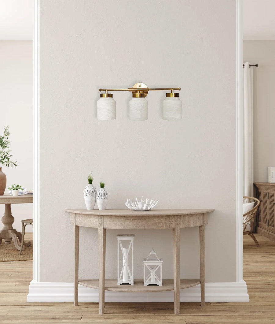 TUFO: Interior White Jar Alabaster with Brass Highlight Wall Light WALL LIGHT