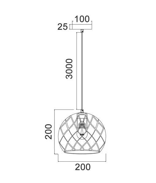 TUILE: Interior Small/Large Embossed Tiled Iron Wine Glass Shape Pendant Lights