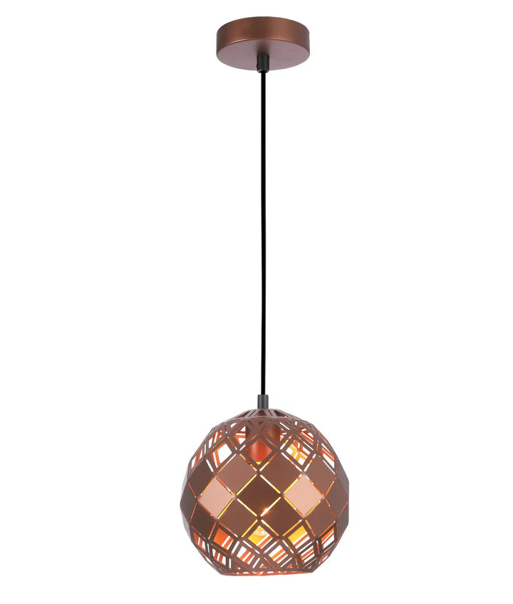 TUILE: Interior Small/Large Embossed Tiled Iron Wine Glass Shape Pendant Lights