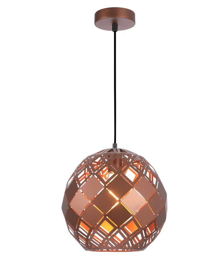 TUILE: Interior Small/Large Embossed Tiled Iron Wine Glass Shape Pendant Lights