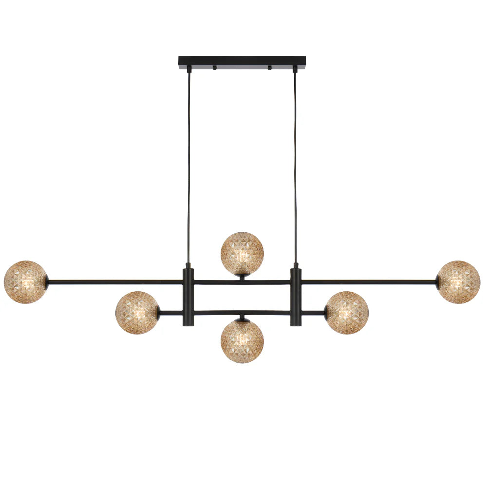 TYSON 6 LIGHT PENDANT BLACK