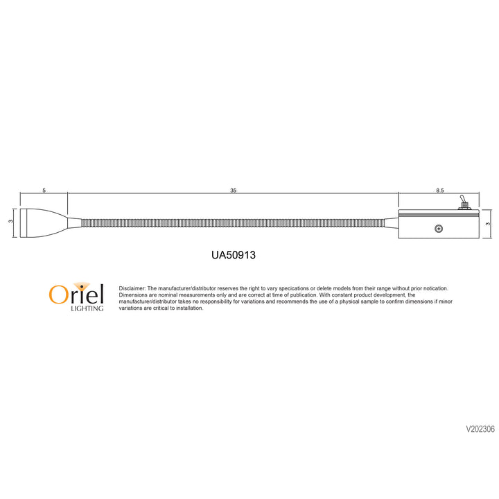 FLEXI 3W LED Switched Flexible Wall Light 30cm