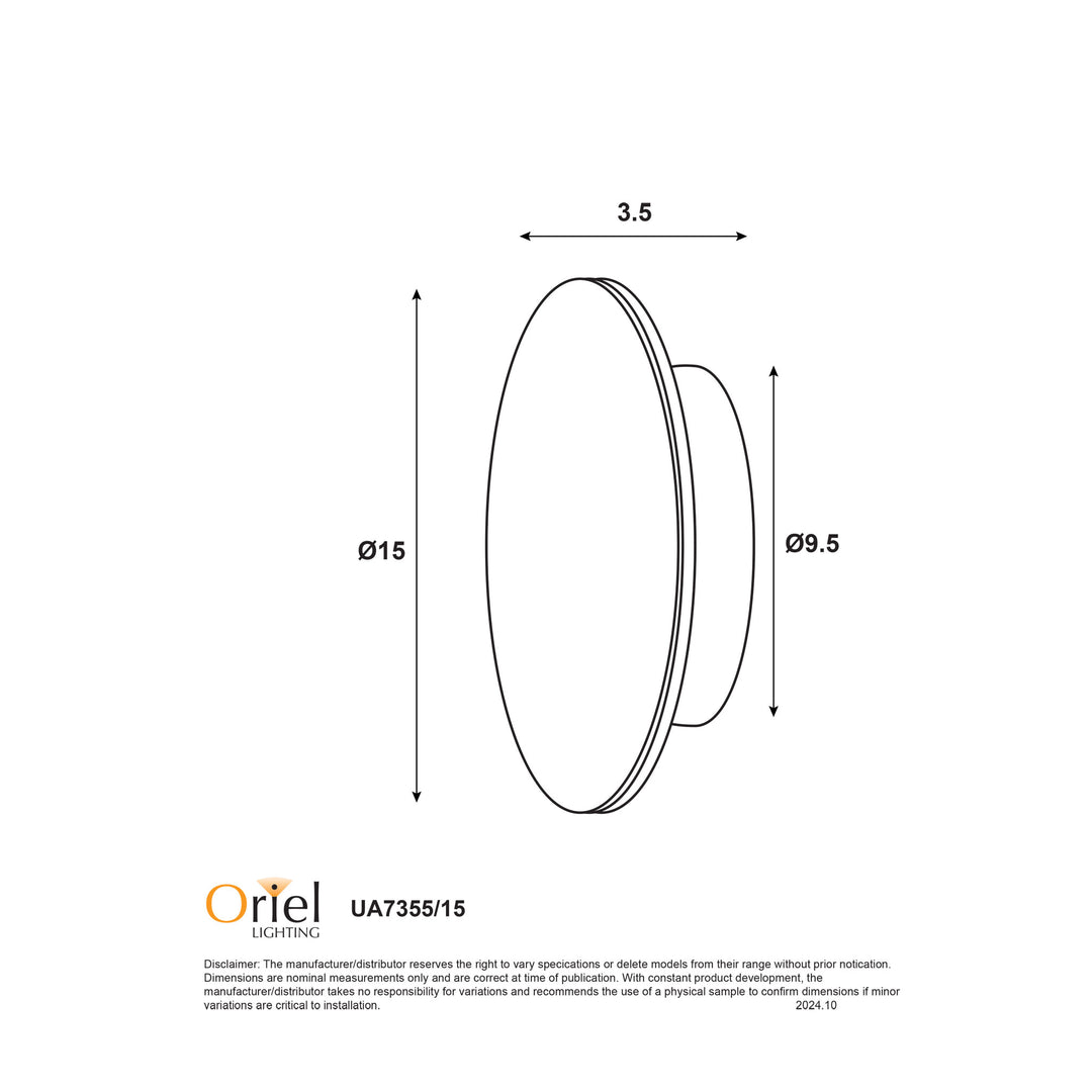 CIRCO.15 BLACK IP65 Wall Mounted Disk Light WALL LIGHT
