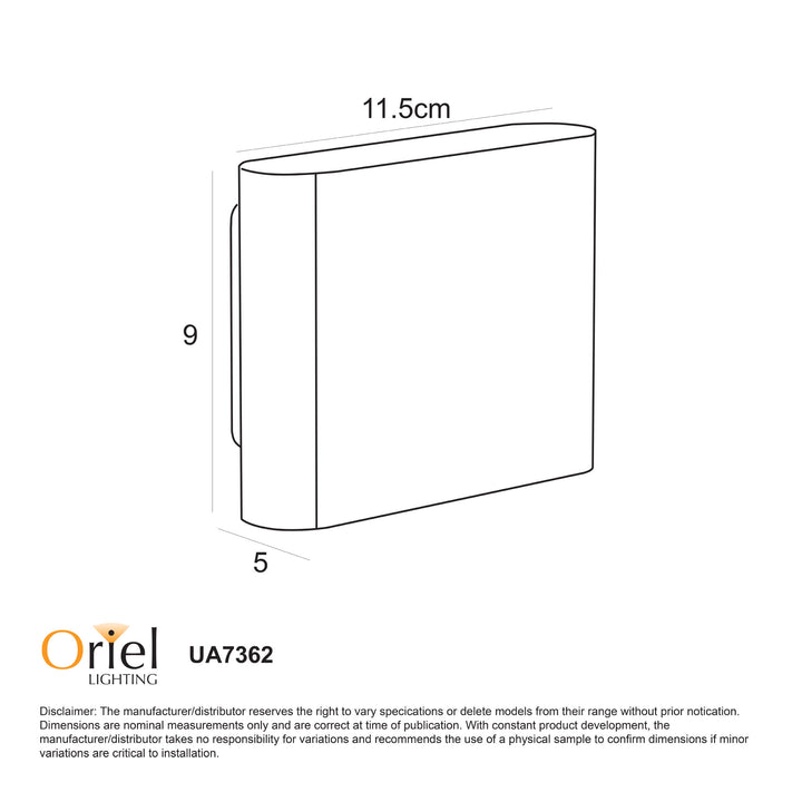 WASH 2X3 BLACK Up/Down LED Wall Washer WALL LIGHT
