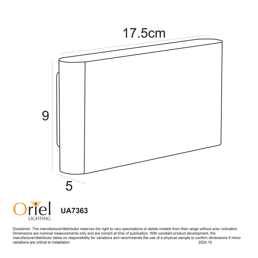WASH 2X6 BLACK Up/Down LED Wall Washer WALL LIGHT