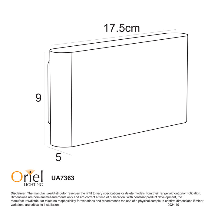 WASH 2X6 BLACK Up/Down LED Wall Washer WALL LIGHT