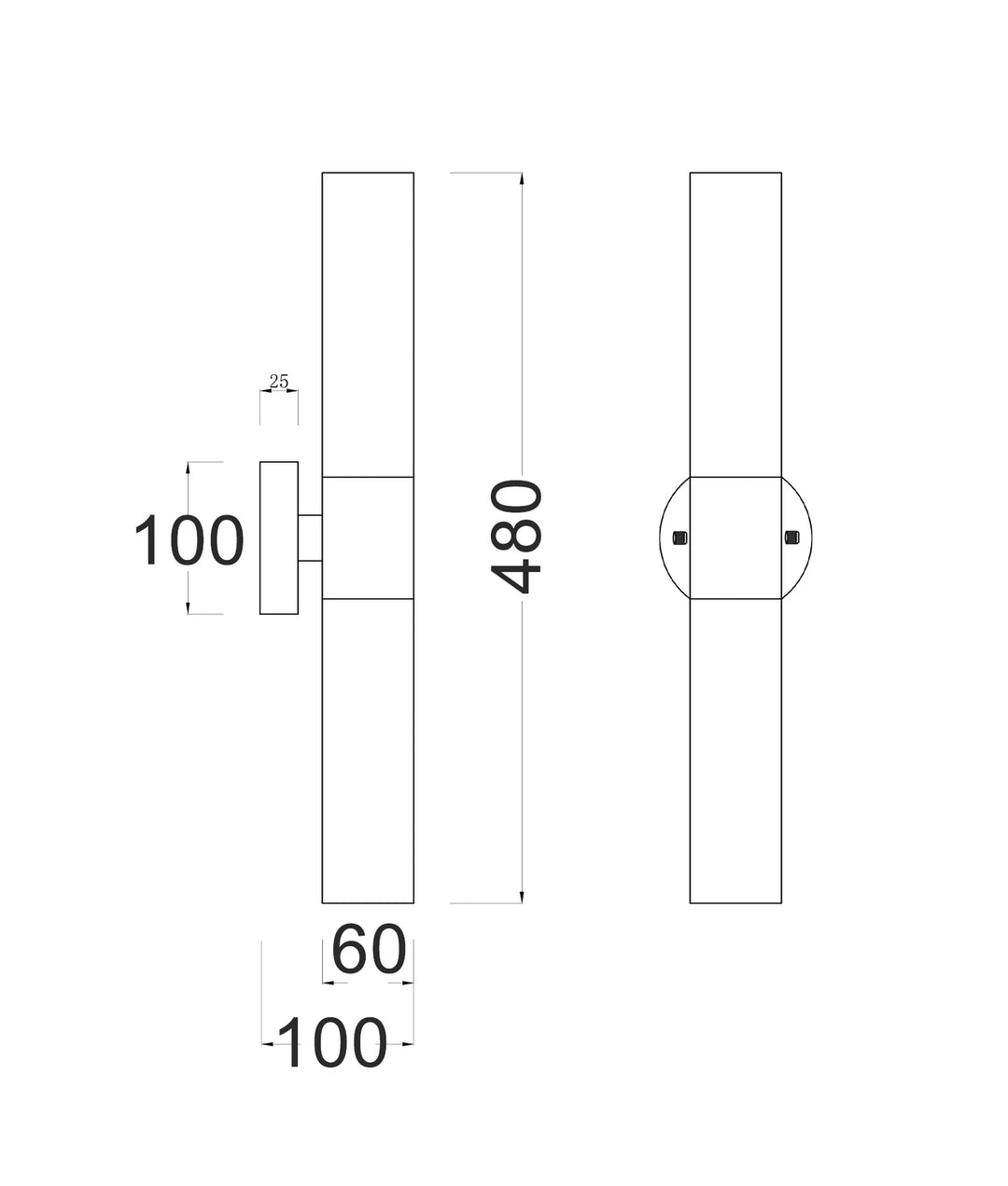 VARA: Interior Tubular Up/Down Opal Glass Wall Lights WALL LIGHT