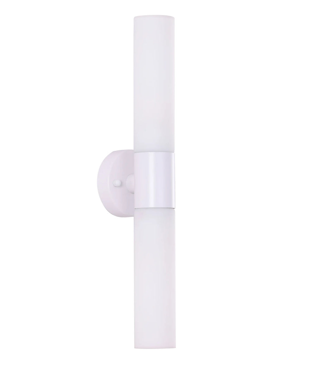 VARA: Interior Tubular Up/Down Opal Glass Wall Lights White WALL LIGHT