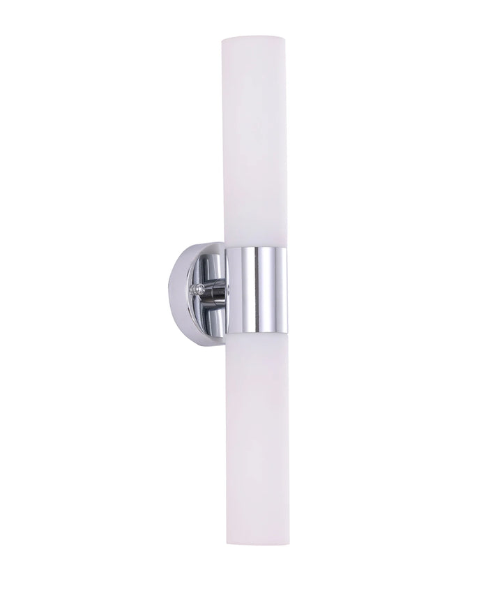 VARA: Interior Tubular Up/Down Opal Glass Wall Lights Chrome WALL LIGHT