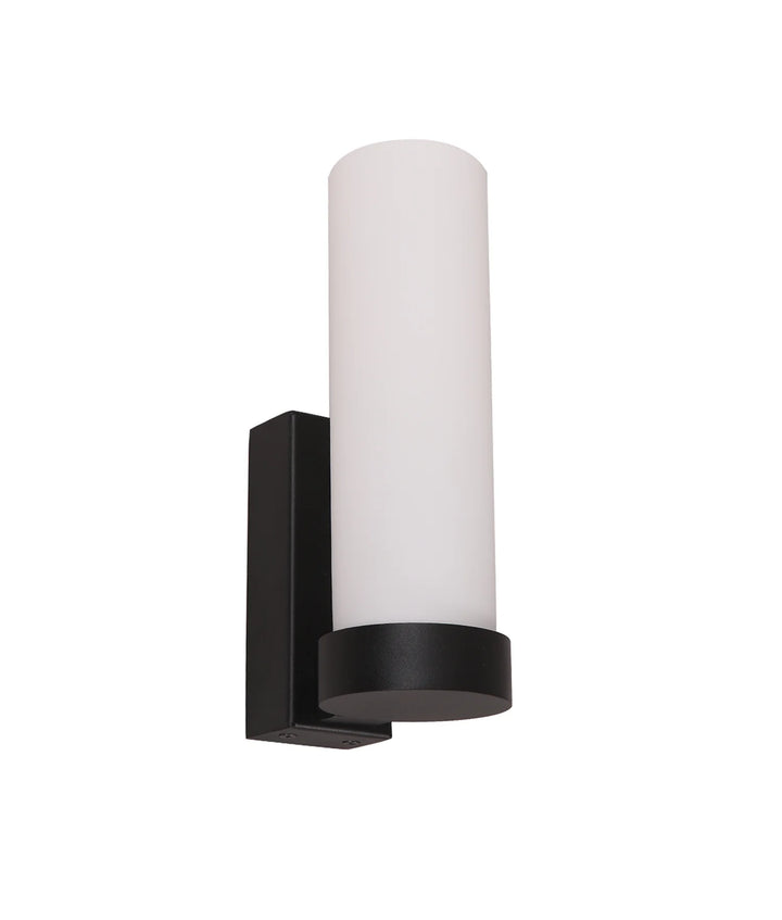 VARA: Interior Tubular Up Opal Glass Wall Lights Black WALL LIGHT