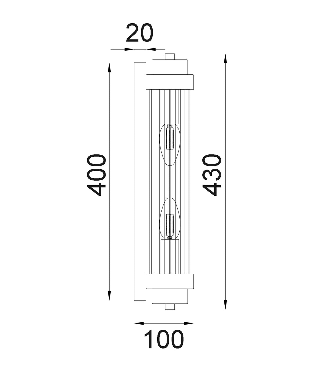 VARILLAS: Interior Up/Down Clear Glass Rod Wall Lights