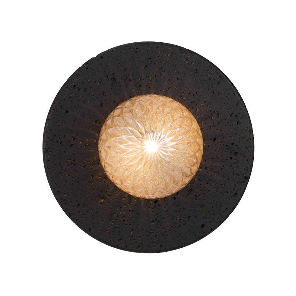 VARON WALL LIGHT Black Amber Tear WALL LIGHT