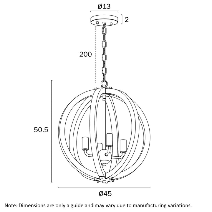 VESTAL 4 LIGHT PENDANT