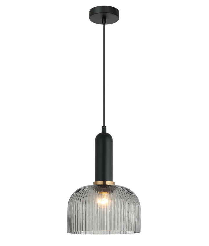 VINTAJ: Retro Interior Dome Shape Ribbed Glass Pendant Lights