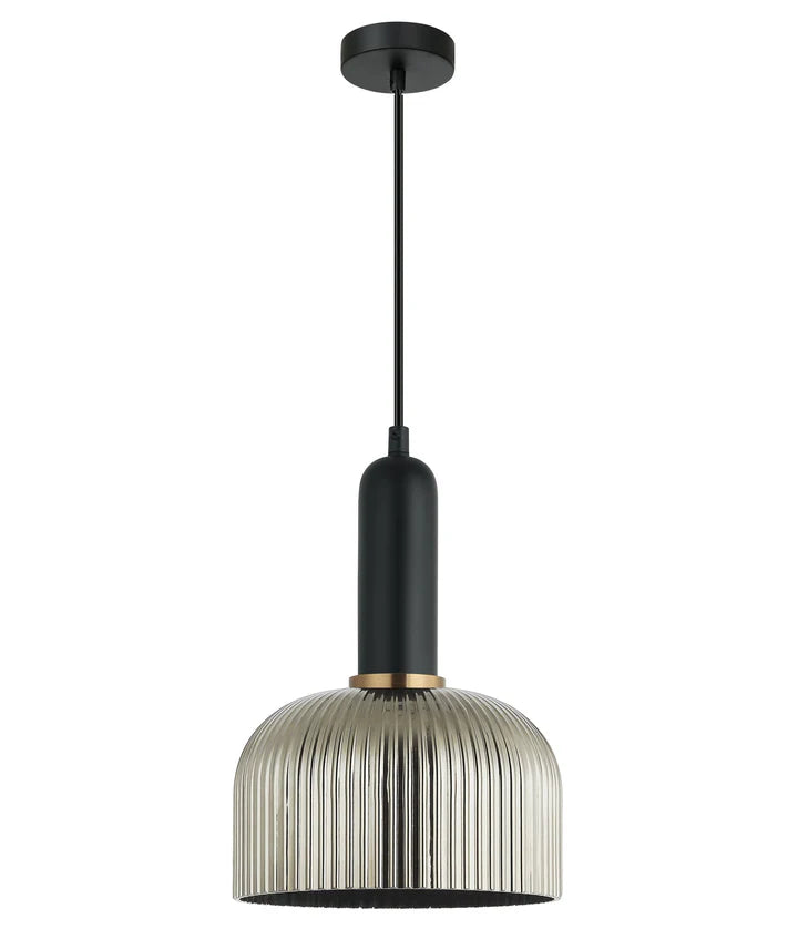 VINTAJ: Retro Interior Dome Shape Ribbed Glass Pendant Lights