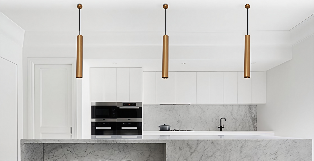 Viva Pendant 600mm White/Black/Satin Brass 3CCT