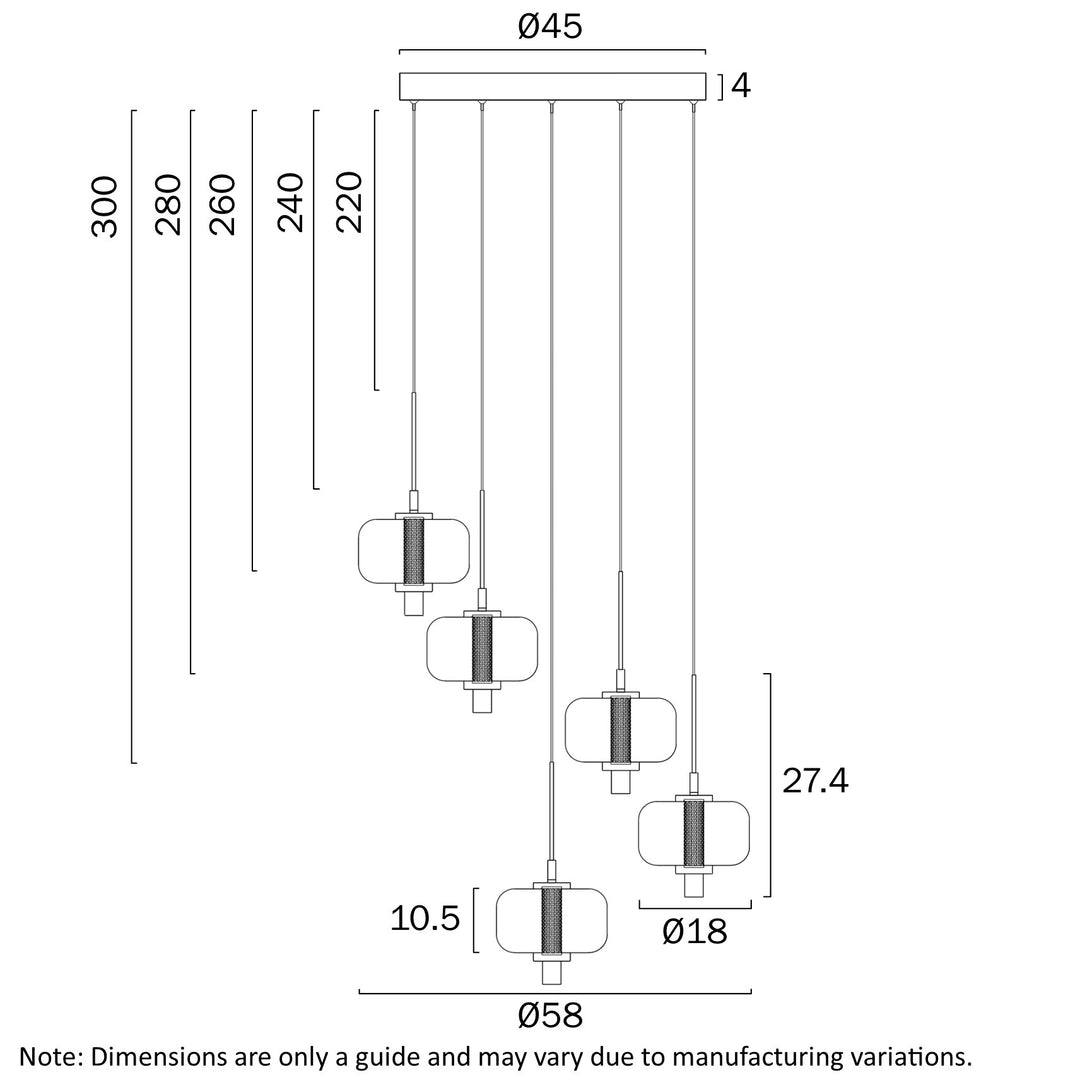 VOLEN 5 LIGHT PENDANT Pendant