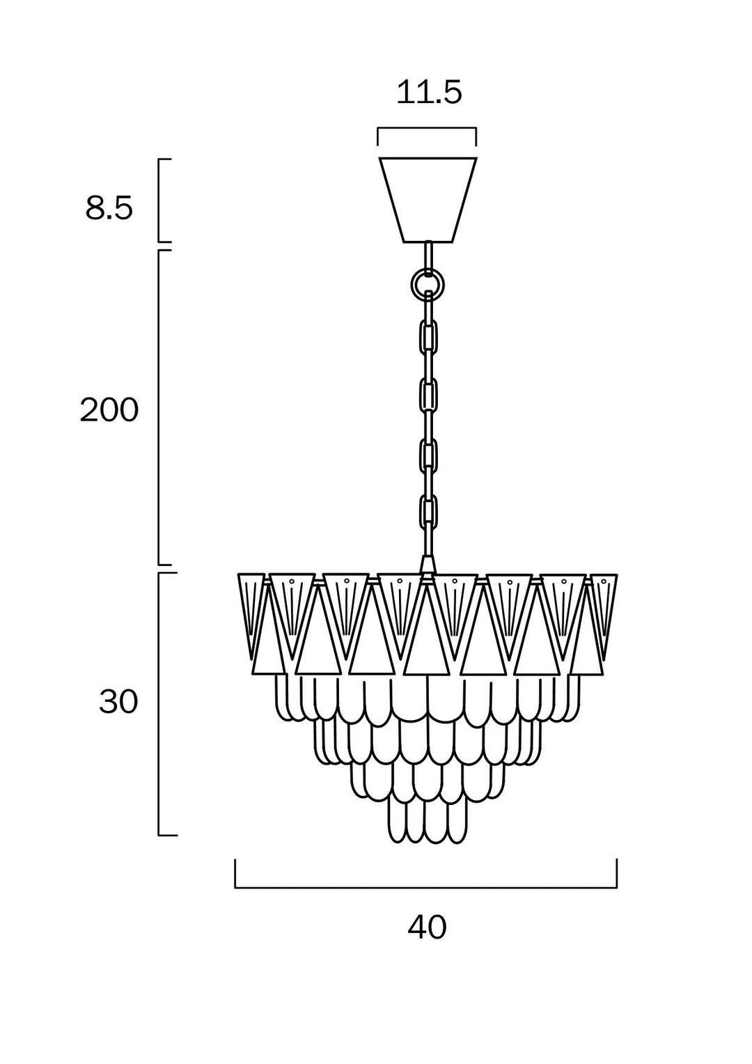 TELBIX VALERIE 40CM PENDANT