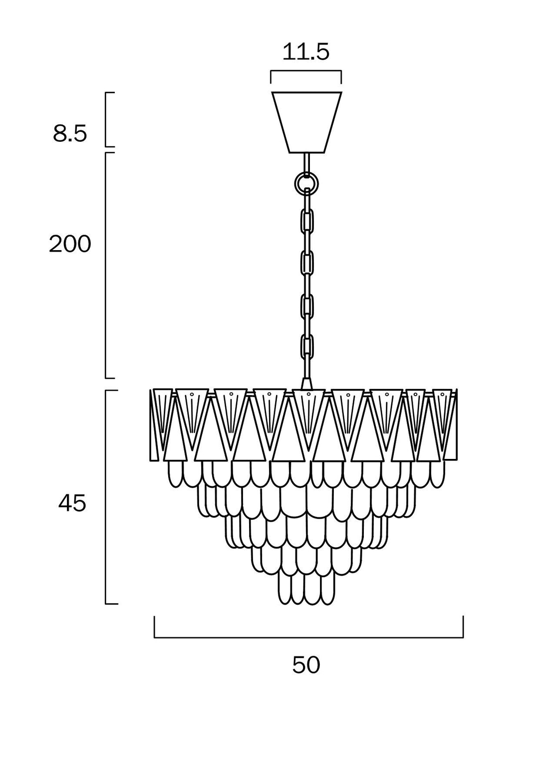 TELBIX VALERIE 50CM PENDANT