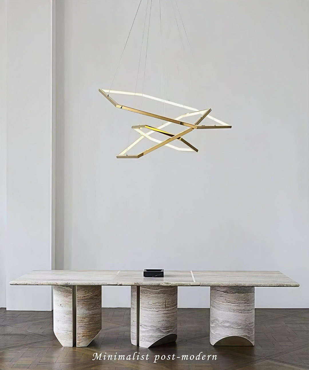 CASCADE Hexagon 3 tier Pendant Satin Brass Pendant