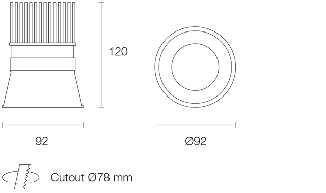 Miniled XDR10 10W IP65 Rated Recessed Downlight