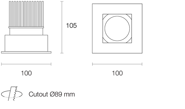 Miniled XMA10 10W Recessed Square Downlight DALI