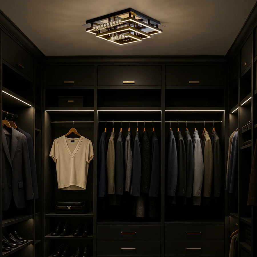 ZAFRA CTC CHROME/BLACK SAND/CRYSTAL Ceiling light