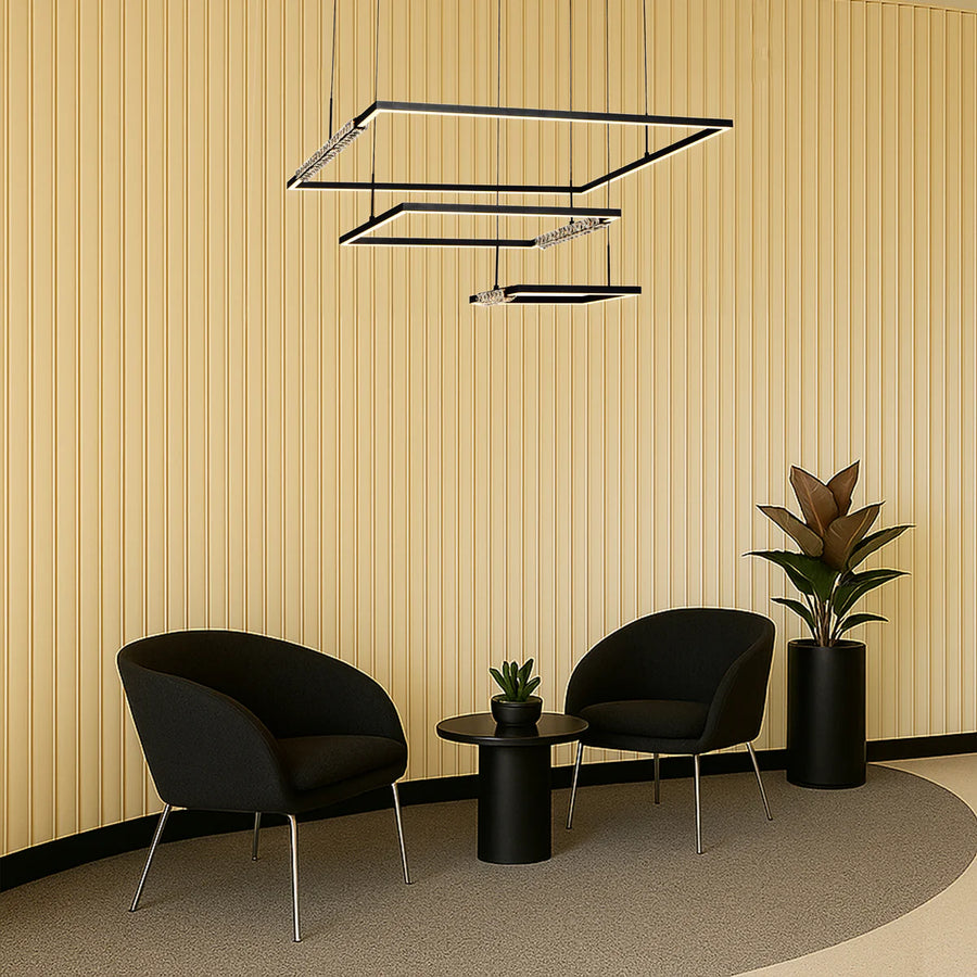 ZAFRA 3 TIER PENDANT BLACK SAND/CRYSTAL Pendant