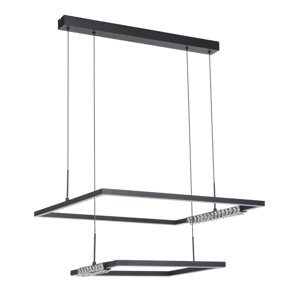 ZAFRA 2 TIER PENDANT BLACK SAND/CRYSTAL Pendant
