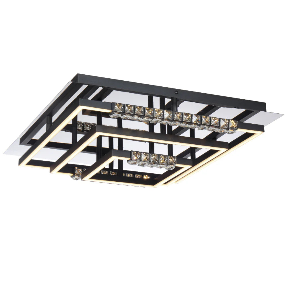 ZAFRA CTC CHROME/BLACK SAND/CRYSTAL Ceiling light