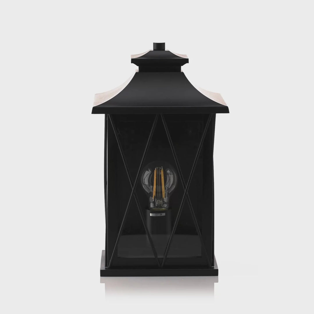 HV3532W-S-BLK - Odin Galvanised Iron Black Wall Light WALL LIGHT