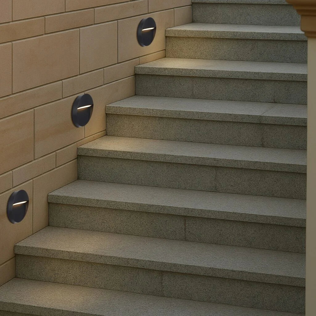 TERIN EXTERIOR ROUND WALL LIGHT step light