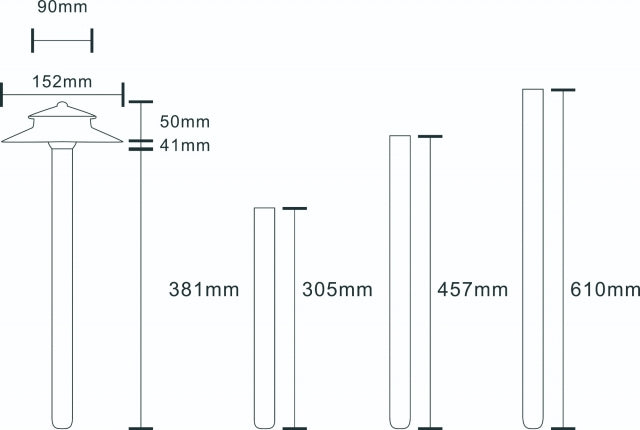 Brass Two-Tier Path & Area Light PPL2306WB