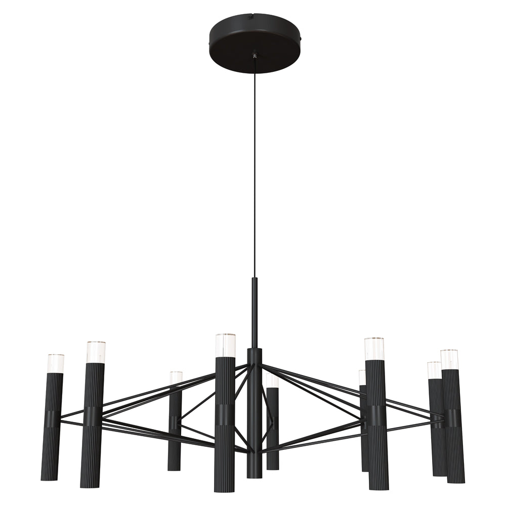 Calibo Aeris 10 Light Slimline Fluted LED Pendant Black Pendant