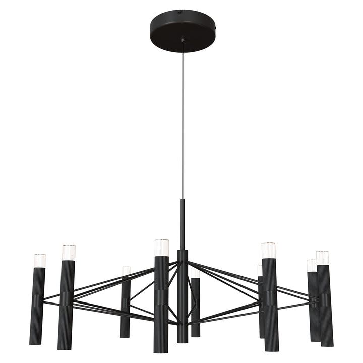 Calibo Aeris 10 Light Slimline Fluted LED Pendant Black Pendant