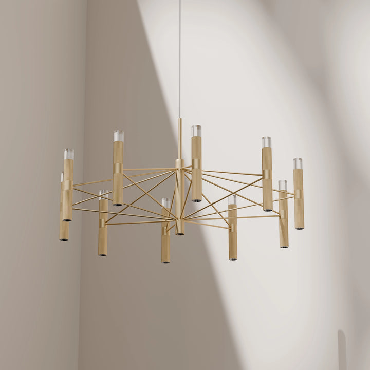 Calibo Aeris 10 Light Slimline Fluted LED Pendant Pendant