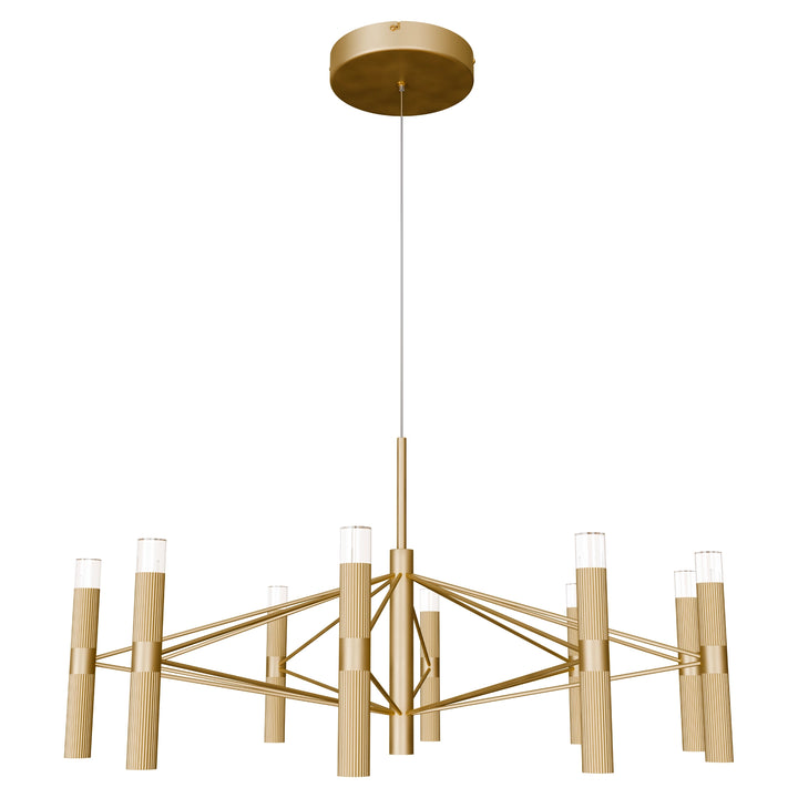 Calibo Aeris 10 Light Slimline Fluted LED Pendant Gold Pendant