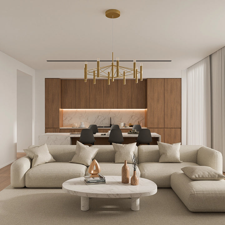 Calibo Aeris 10 Light Slimline Fluted LED Pendant Pendant