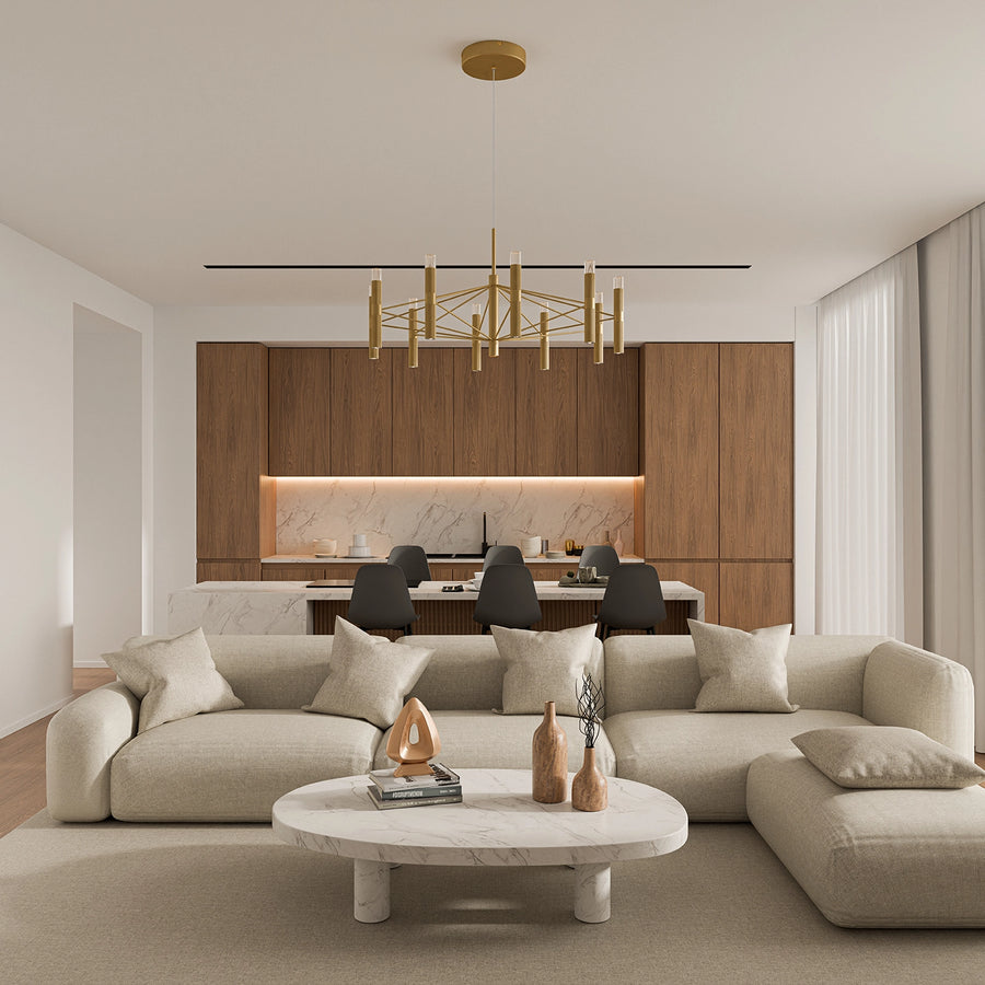 Calibo Aeris 10 Light Slimline Fluted LED Pendant Pendant