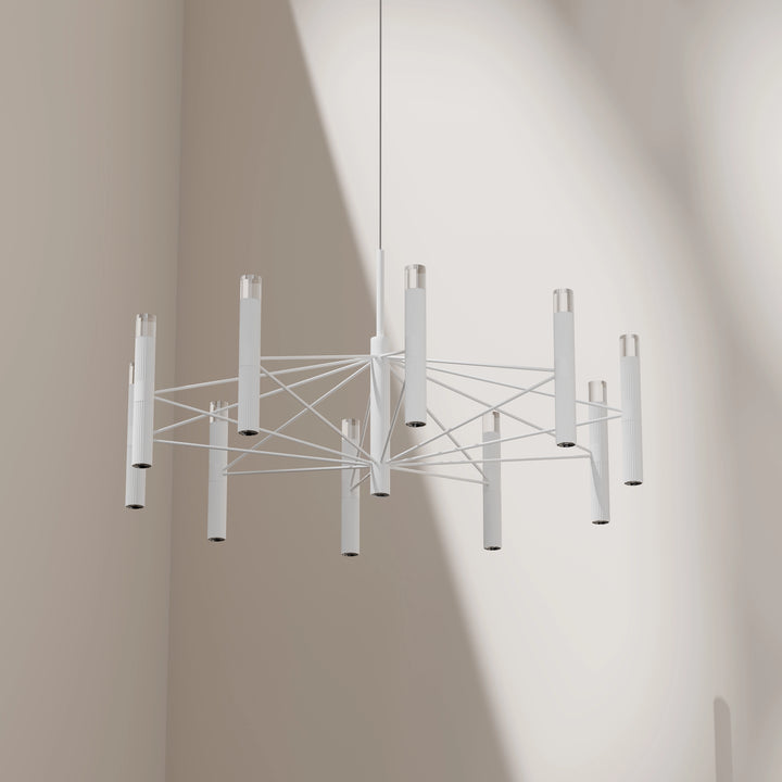 Calibo Aeris 10 Light Slimline Fluted LED Pendant Pendant