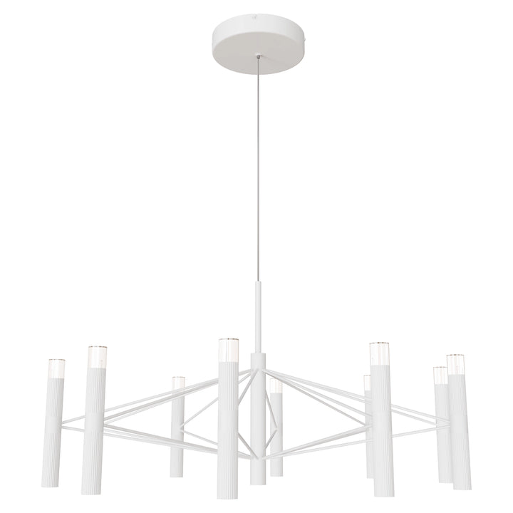 Calibo Aeris 10 Light Slimline Fluted LED Pendant White Pendant
