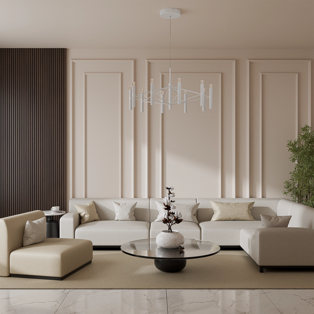Calibo Aeris 10 Light Slimline Fluted LED Pendant Pendant