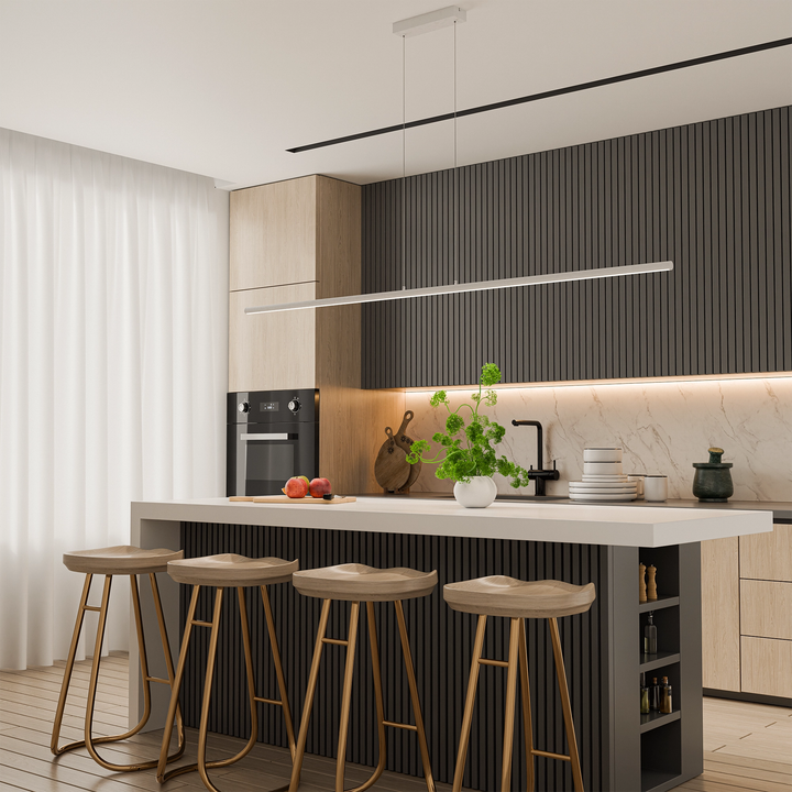 Calibo Aeris 1500/2000mm Slimline Fluted LED Linear Pendant
