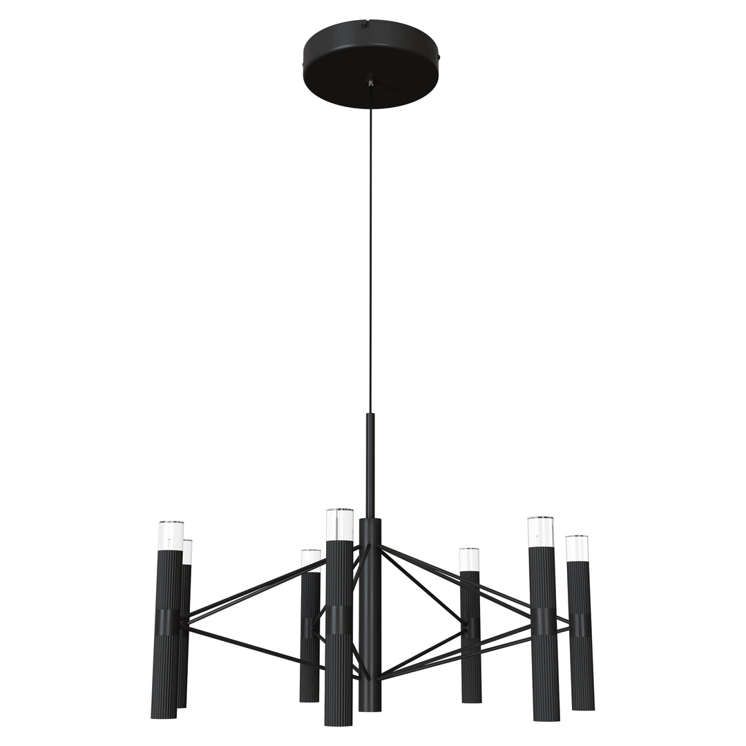 Calibo Aeris 7 Light Slimline Fluted LED Pendant Black Pendant
