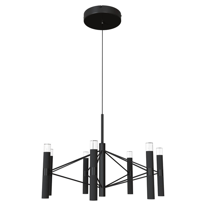 Calibo Aeris 7 Light Slimline Fluted LED Pendant Black Pendant