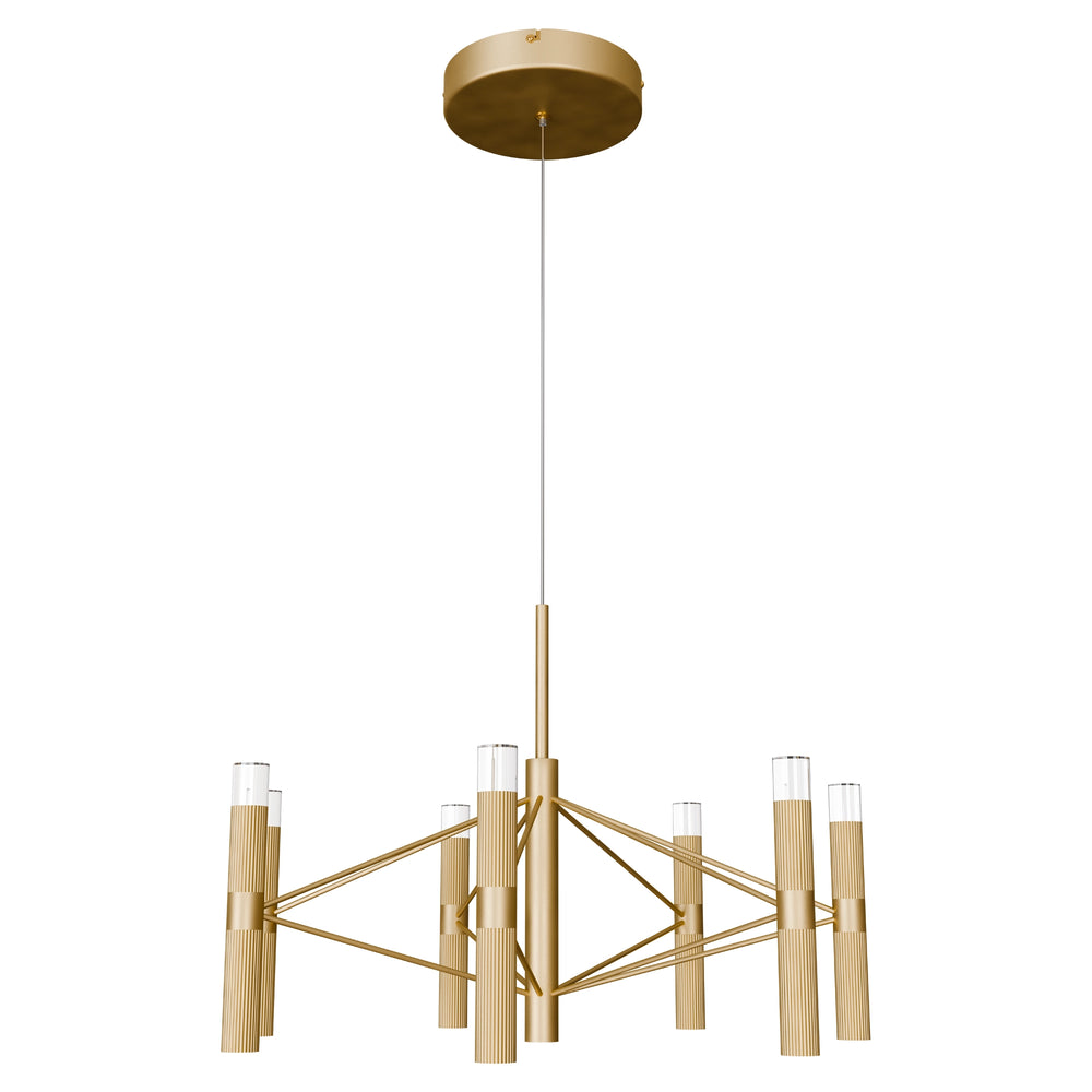 Calibo Aeris 7 Light Slimline Fluted LED Pendant Gold Pendant