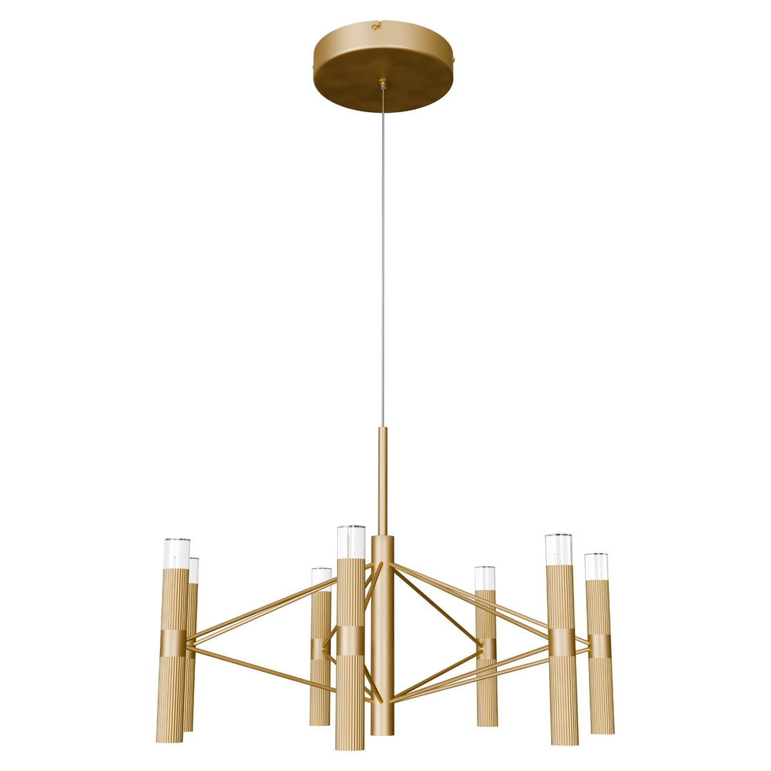 Calibo Aeris 7 Light Slimline Fluted LED Pendant Gold Pendant