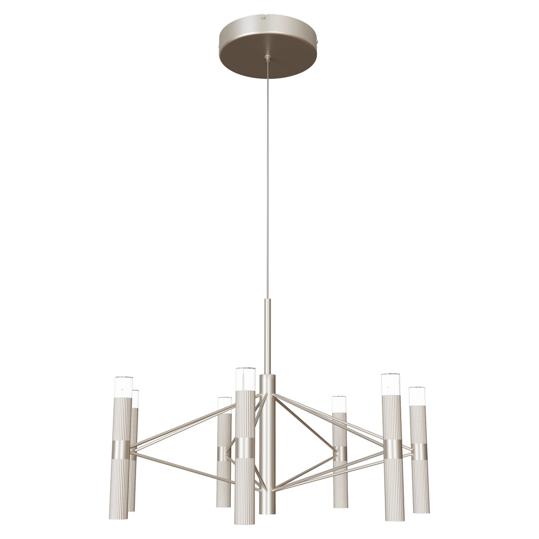 Calibo Aeris 7 Light Slimline Fluted LED Pendant Pewter Pendant