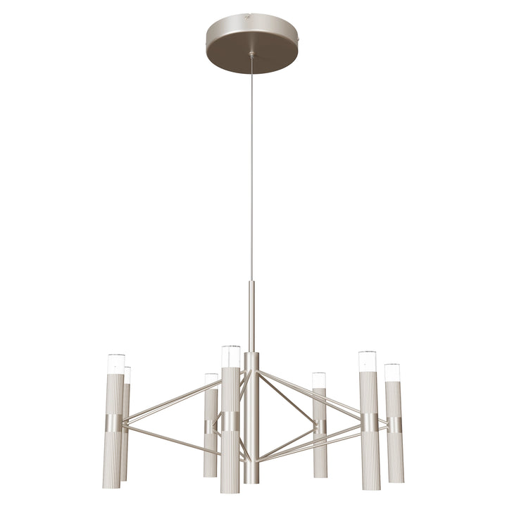 Calibo Aeris 7 Light Slimline Fluted LED Pendant Pewter Pendant